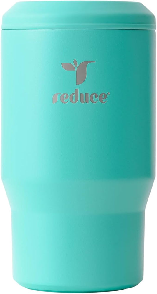 Reduce 4-in-1 Drink Cooler - Versatile Can & Bottle Holder with Vacuum Insulation - Keeps Drinks Cold Up to 4 Hours - Includes Bottle Opener - Fits Cupholders & Dishwasher Safe - 14oz - Ocean Breeze