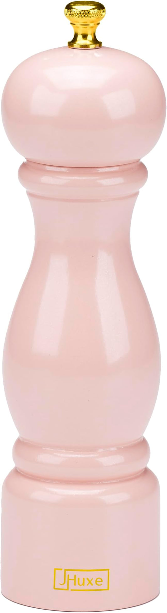 Rose Pink Salt Pepper Grinder Mill, 8 Inch Classic Wood Manual Salt Pepper Grinder, Adjustable Wooden Peppermill, Refillable Pepper and Salt Mill, Best Mama's Day Gifts for Mom from Daughter Son