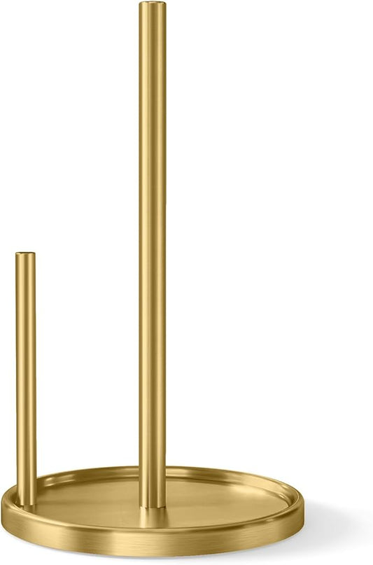Jesginboo Paper Towel Holder Countertop, Gold Kitchen Paper Towels Holder, Paper Roll Holder with Weighted Base by Jesginboo