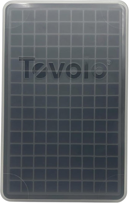 Tovolo Mini Ice Cube Tray with Lid Small Tiny Ice Maker for Freezer, Silicone Mini Ice Cube Tray Small Square Nugget Ice Makes 135 Tiny Cubes BPA Free Stackable Dishwasher Safe Charcoal Gray Trays