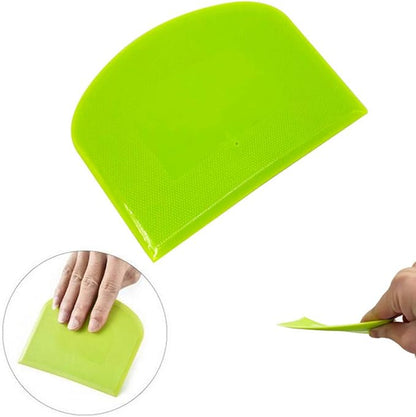 2 Pieces Dough Scraper Bowl Scraper Food-safe Plastic Dough Cutter Flexible Plastic Scraper Practical Bench Scraper Multipurpose Food Scrappers for Bread Dough Cake Fondant Icing, White, Green - Image 4