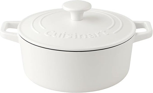Cuisinart Chef's Classic Enameled Cast Iron Round Covered Casserole (White, 7-Quart) by Cuisinart