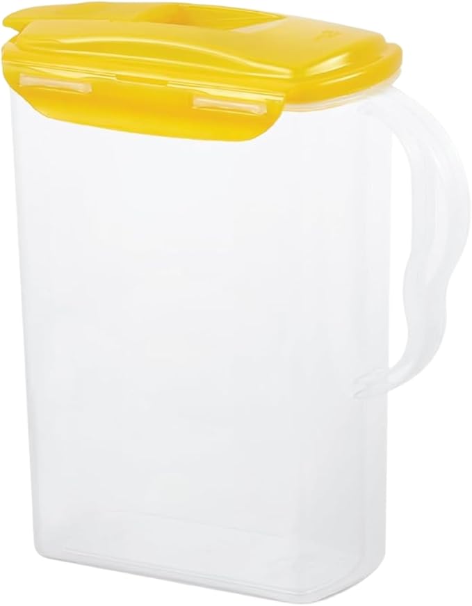 LocknLock Aqua Fridge Door Water Jug | Clear Pitcher | BPA Free Plastic Pitcher with Lid | 3 Quart Pitcher with Lid for Water, Juice, Tea & More Beverages, Yellow - Image 2