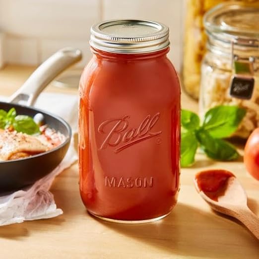 Ball Regular Mouth Glass Mason Jars with Lids and Bands, Used for Canning, Pickling, Juice, Jam, Jelly, Quart Size 32 Ounce (Pack of 3) - Image 3