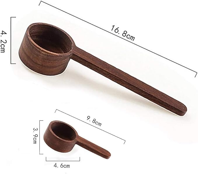 Coffee Spoons, ablespoon Scoop, Coffee Ground Spoon, Measuring for Ground Beans or tea, Soup Cooking Mixing Stirrer Kitchen Tools Utensils, 1 Wooden Tea Scoop (Walnut Wooden 3.86 in）