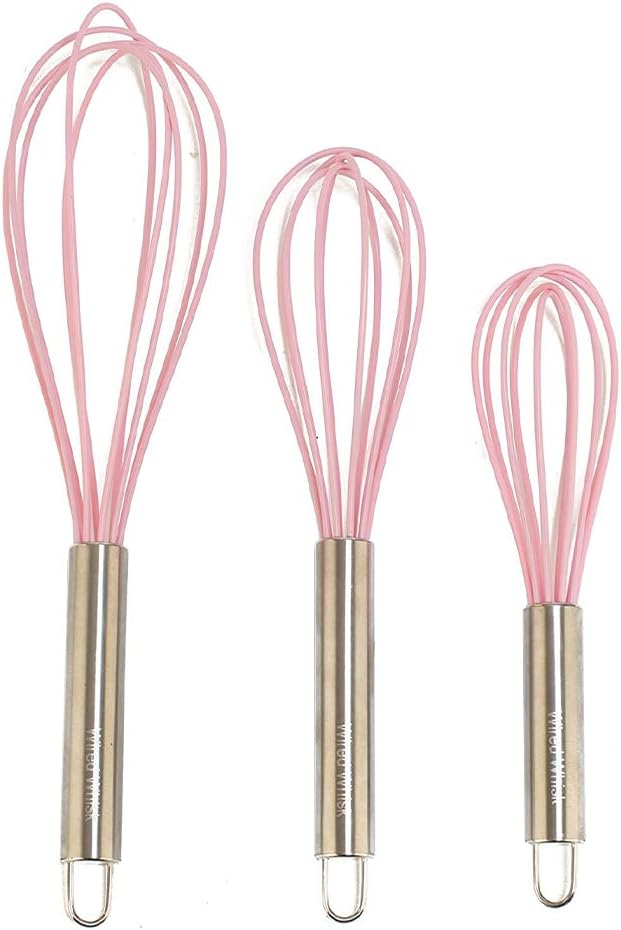 Silicone Whisk Set - Non-Scratch - Pink by Wired+Whisk