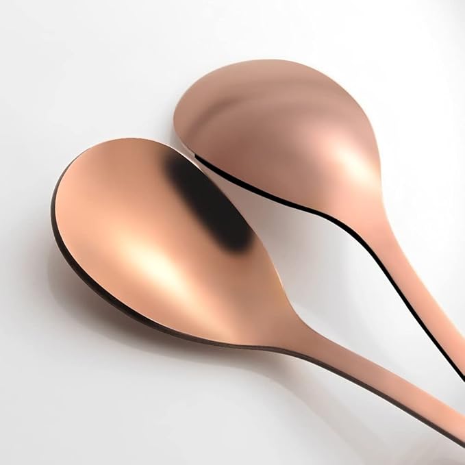 AnSaw 6-Piece Elegant Rose Gold Leaf Long Handle Teaspoons - 7.4" Stainless Steel Stir Spoons for Coffee & Tea, Perfect for Mixing & Stirring - Image 6