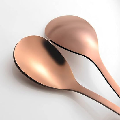 AnSaw 6-Piece Elegant Rose Gold Leaf Long Handle Teaspoons - 7.4" Stainless Steel Stir Spoons for Coffee & Tea, Perfect for Mixing & Stirring - Image 6