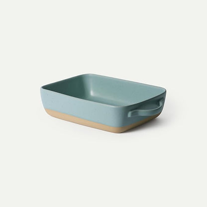 Mora Ceramic Baking Dish with Handles For Casserole, Lasagna, Gratin, Broiling, Roasting, and Baking. Large 9x13 in Pan, Extra Deep - Porcelain Serving Bakeware from Oven to Table. Freezer Safe - Iris by MORA