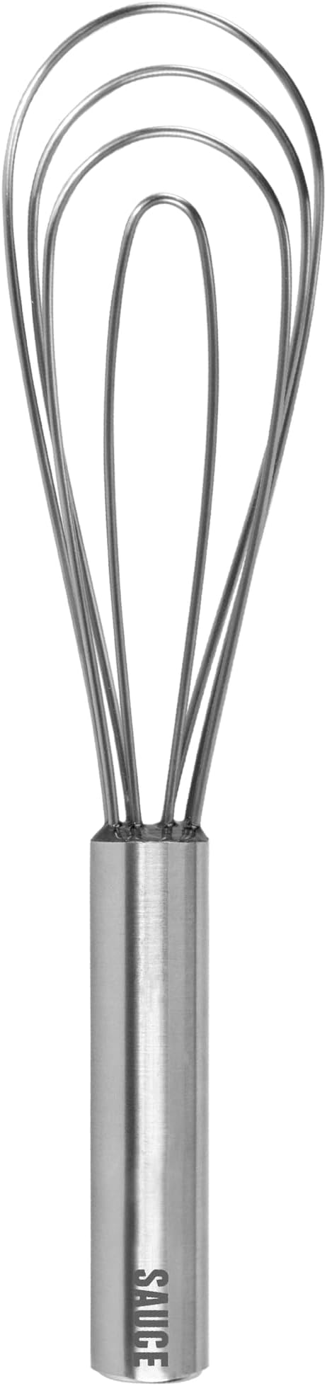 Tovolo Flat Whisk Stainless Steel 10” Gravy Whisk for Sauces Roux Batters, Large Kitchen Classic Dishwasher Safe Flat Bottom Whisker for Cooking Blending Mixing Stirring Whipping Beating Whisking by Tovolo