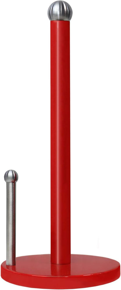 Blue Donuts Paper Towel Holder Countertop with Weighted Base - Easy One-Handed Tear Paper Towel Holder, Modern Paper Towel Holder, Red Paper Towel Dispenser Countertop