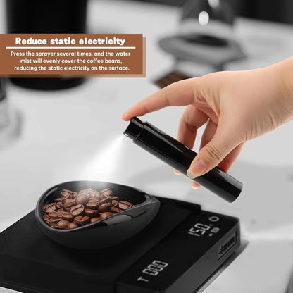 Coffee Bean Dosing Cup and Spray Bottle Set - Ceramic Single Dosing Tray, Static Reducing Spray, Espresso Accessories Kit Measuring Tray for Coffee Lovers