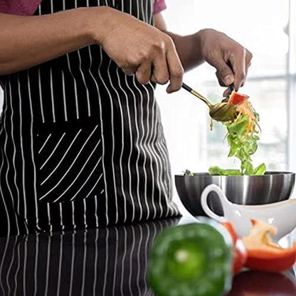 NLUS 2 Pack Kitchen Cooking Aprons, Adjustable Bib Soft Chef Apron with 3 Pockets for Men Women (Umber/Black) - Image 6