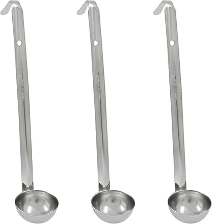 Piutouyar 3 Pcs 1 oz Soup Ladle Set, Stainless Steel Ladle with Long Hooked Handles Kitchen Cooking Serving Ladle Accessories for Cooking Soup Sauce Stews by Piutouyar