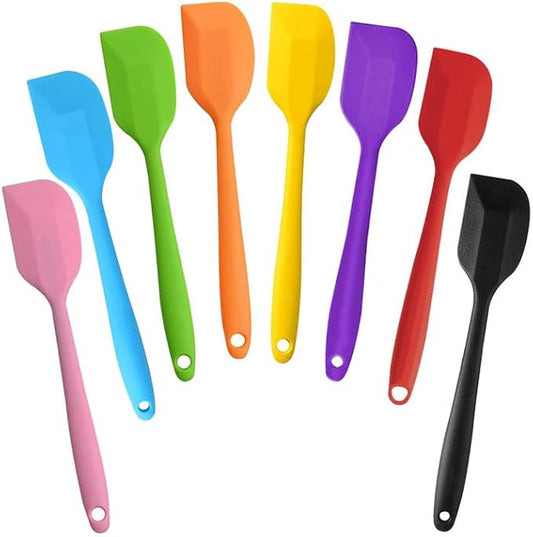 8 Pieces Silicone Spatulas, 11 inch Heat-Resistant Non-stick Spatulas with Stainless Steel Core for Cake Cream Cooking Gadget by COLOGO (11 inch) by Cologo