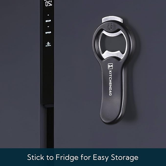KITCHENDAO 2 in 1 Magnetic Beer Bottle Opener for Fridge and RV with Cap Catcher - Pop Can Soda Can Opener, Stick to Refrigerator for Easy Storage with Magnet, Gift for Men Husband Father - Image 4