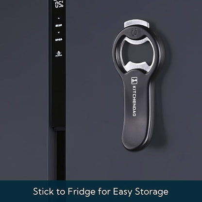 KITCHENDAO 2 in 1 Magnetic Beer Bottle Opener for Fridge and RV with Cap Catcher - Pop Can Soda Can Opener, Stick to Refrigerator for Easy Storage with Magnet, Gift for Men Husband Father - Image 4