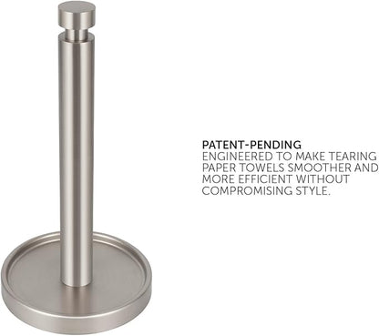 Ivilon Paper Towel Roll Stand - Steady and Easy Tear - Fits All Paper Towel Rolls - Brushed Nickel - Image 2