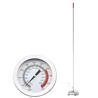Lightbeam 16" Long Stem Deep Fry Thermometer (2 Pack) with Pot Clip, Instant Read 2" Dial Meat BBQ Turkey Thermometer Candy Thermometer for Deep Fry, Turkey, Grill, Candy & Coffee etc