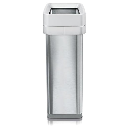 Clorox 13 Gallon Trash Can - 50L Slim Open Top Garbage Bin for Commercial Spaces, Kitchen, Office - Narrow Rectangular Stainless Steel Body with Hinged Rim Protection - Image 2