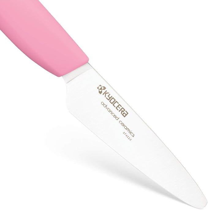 Kyocera Revolution Series 3-inch Ceramic Paring Knife, Pink Handle, White Blade