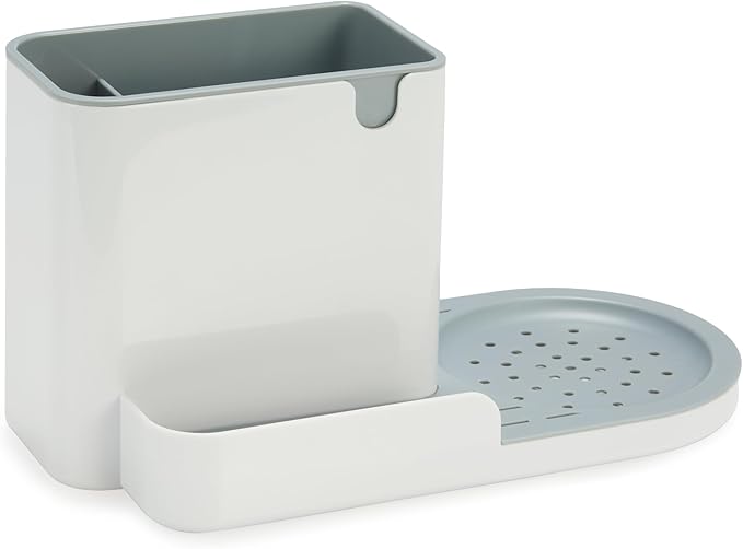 Amazon Basics Kitchen Sink Caddy Organizer for Sponge and Brush Storage, Large, White - Image 6