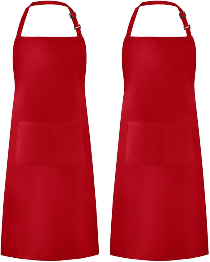 Syntus Apron for Men Women, Adjustable Cooking Kitchen Chef Aprons with 2 Pockets, Cotton/Polycotton/Polyester by Syntus