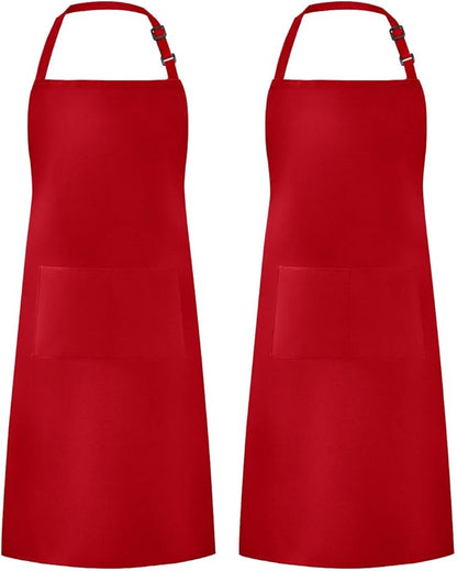 Syntus Apron for Men Women, Adjustable Cooking Kitchen Chef Aprons with 2 Pockets, Cotton/Polycotton/Polyester by Syntus