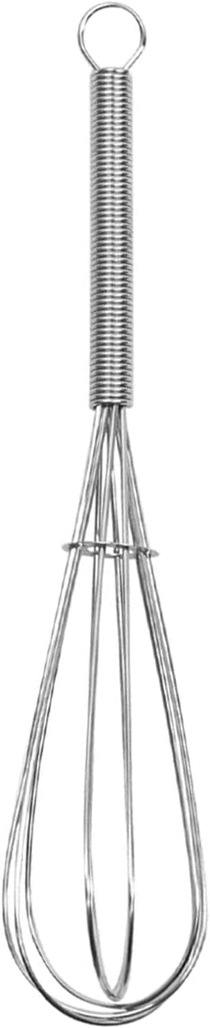 Digead Mini Wire Whisk, 8 Inch Small Whisk for Cooking - Ergonomic Spiral Handle, 304 Stainless Steel - Ideal for Whisking, Beating, Blending & Mixing Sauces - Silver by Digead