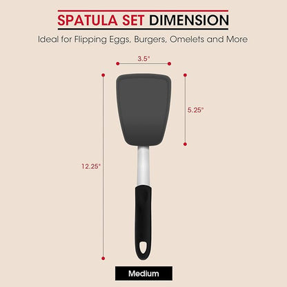 Unicook Flexible Silicone Spatula, 600°F Heat Resistant Silicone Turner for Nonstick Cookware, Essential Kitchen Cooking Utensil, Ideal for Flipping Eggs, Pancake, Burgers, Crepes and More, Medium - Image 7