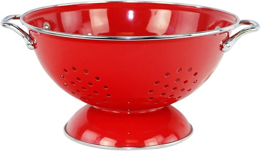 Calypso Basics by Reston Lloyd Powder Coated Enameled Colander, 3 Quart, Red