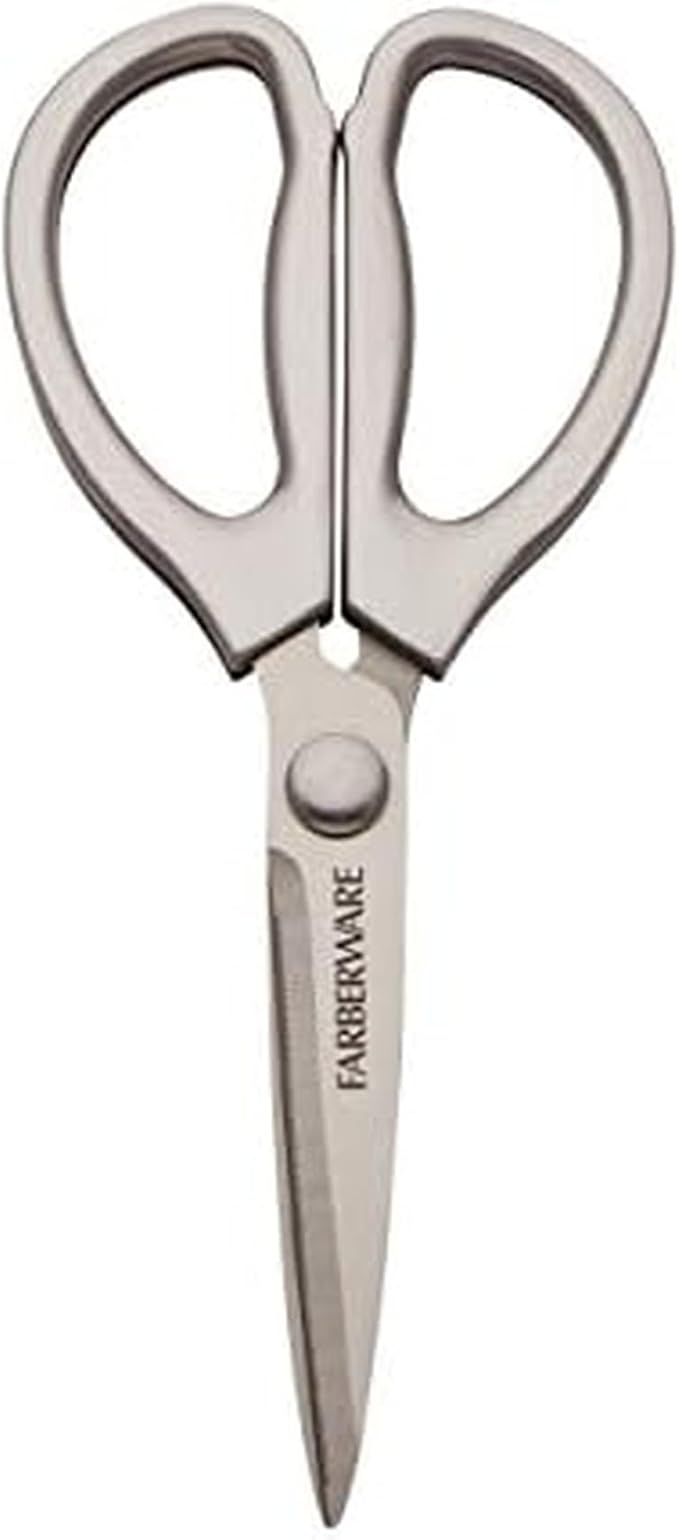 Farberware All Purpose High Carbon Stainless Steel Shears with Contoured Handles, Silver by Farberware