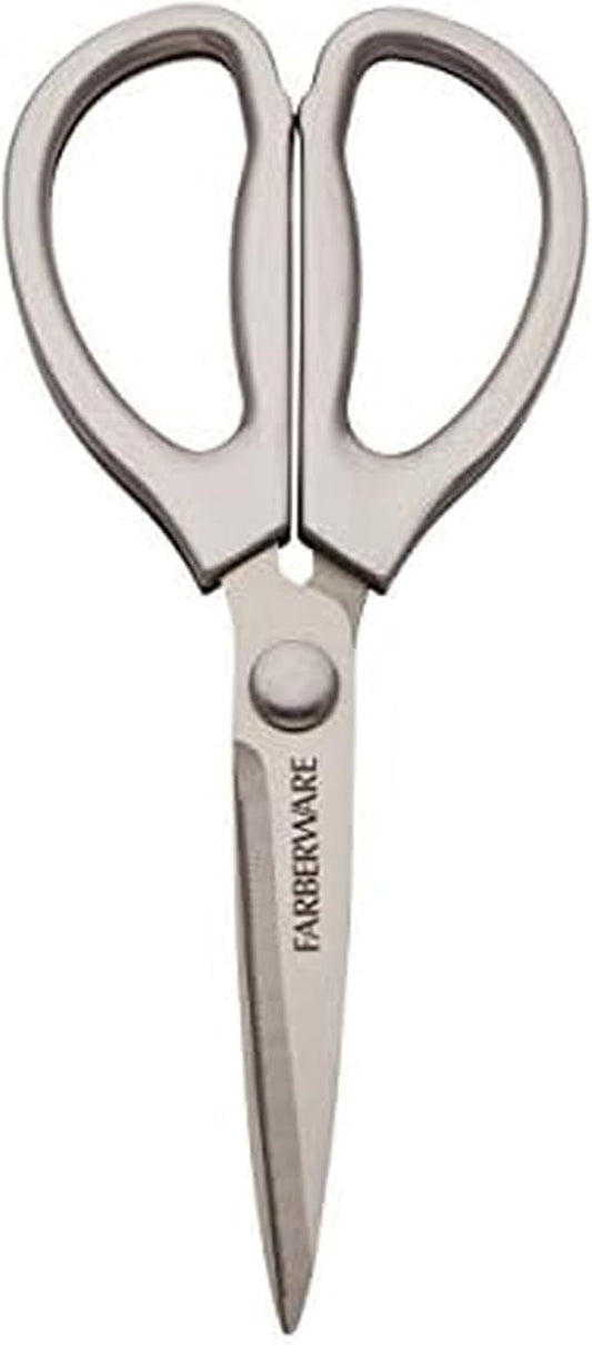 Farberware All Purpose High Carbon Stainless Steel Shears with Contoured Handles, Silver by Farberware