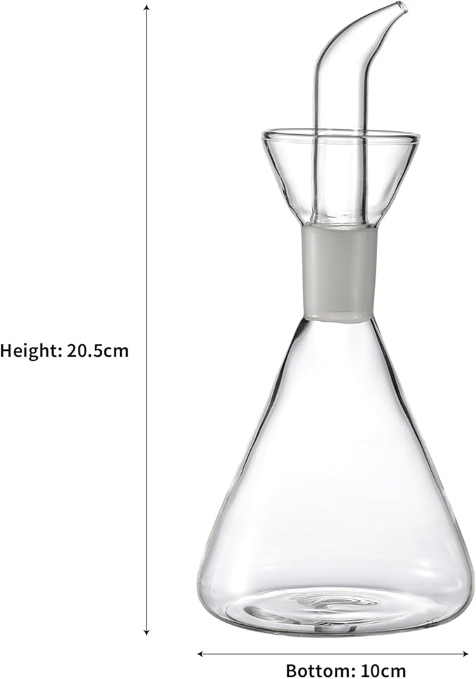 ELETON Conical Borosilicate Glass Olive Oil Dispenser – Non Drip Oil Bottle for Kitchen, Leak Proof Vinegar Cruet, Easy Clean, 16 oz - Image 7