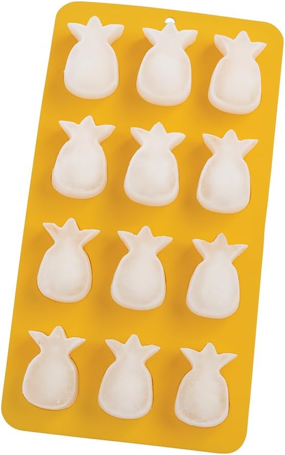 HIC Kitchen Silicone Pineapples Ice Cube Tray, Non-Stick, Makes 12 Pineapples