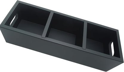 Moldie Black Wood Tea and Sugar Pack Organizers, Wooden Box with 3 Slots, Kitchen and Office Storage Organizers for Countertop