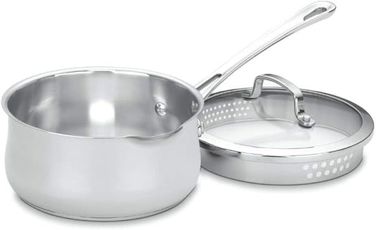 Cuisinart 419-18P 2-Quart Pour Saucepan with Cover Contour Cookware, Stainless Steel by Cuisinart
