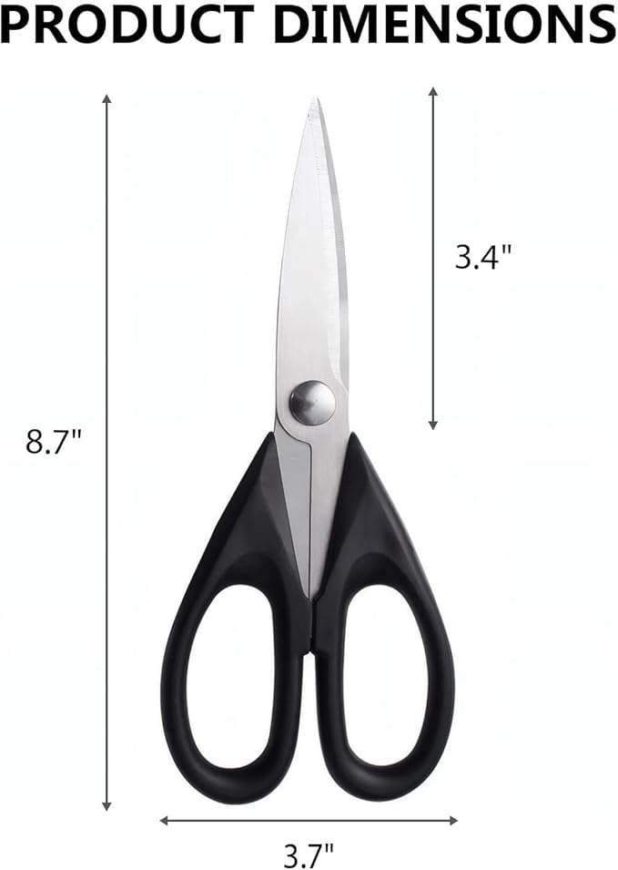 Multipurpose Kitchen Shears, 8.7" Professional Heavy-Duty Scissors, Dishwasher Safe, Rust-Resistant Stainless Steel, Ergonomic Soft Grip Handles for Cooking and Home Use - Image 2