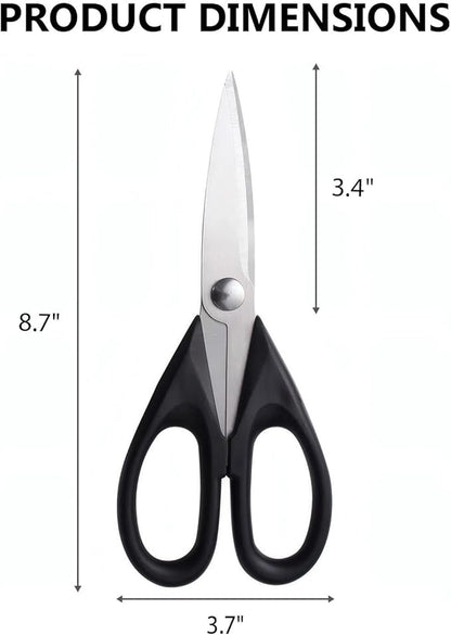 Multipurpose Kitchen Shears, 8.7" Professional Heavy-Duty Scissors, Dishwasher Safe, Rust-Resistant Stainless Steel, Ergonomic Soft Grip Handles for Cooking and Home Use - Image 2