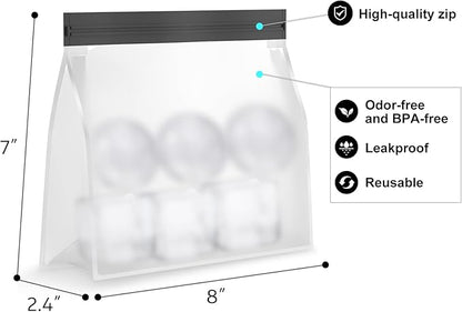 Samuelworld Large Silicone Premium Ice Trays, 2 Inches Big Cubes & 2.5 Inches Sphere Ice Molds - BPA Free, Craft Ice Maker for Gifting, Easy Release - Grey(With Ice Bag)