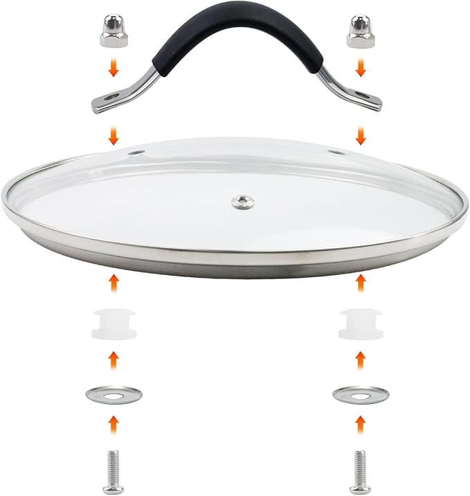 Antrader Glass Lid,7"Tempered Replacement Lid with Silicone Handle for Any Cookware（ID:7.03"-OD:7.56")