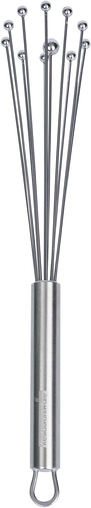 Restaurantware 10.5 in Stainless Steel Ball Whisk - German Standard Egg Beater with Ergonomic Handle, Dishwasher Safe - Manual Mixer Cooking Whisk for Baking, Stirring, Sauces, Beating by Restaurantware