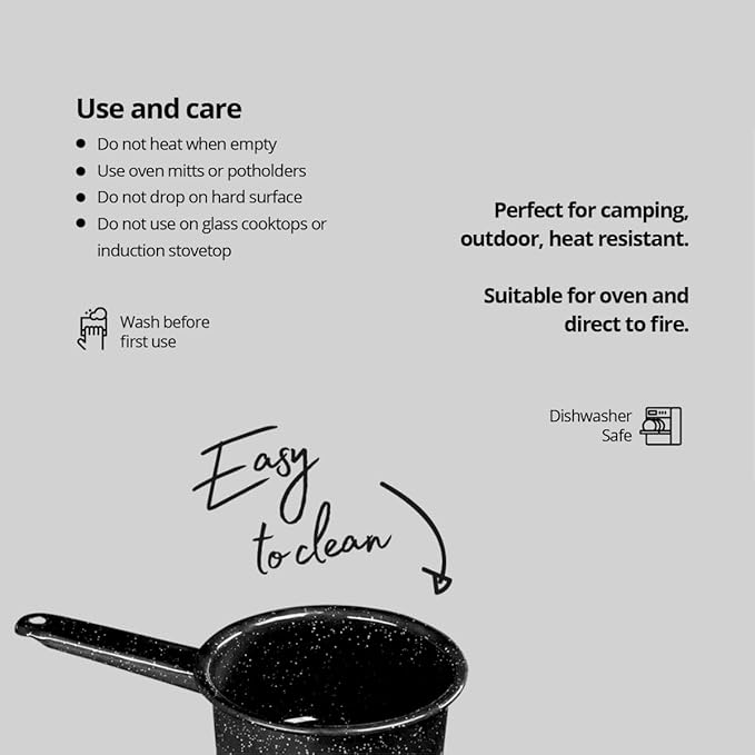 Granite Ware Non-Stick Saucepan Set with Steel Core, 1 & 2 Quart - Durable & Scratch-Resistant Pot for Soups and Sauces - Fast, Even Heating - Non-Toxic Cookware Essentials (Speckled Black) - Image 6
