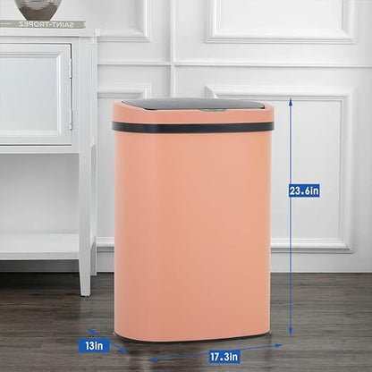 FDW Garbage Can 13 Gallon 50 Liter Kitchen Trash Can for Bathroom Bedroom Home Office Automatic Touch Free High-Capacity with Lid Brushed Stainless Steel Waste Bin - Image 7