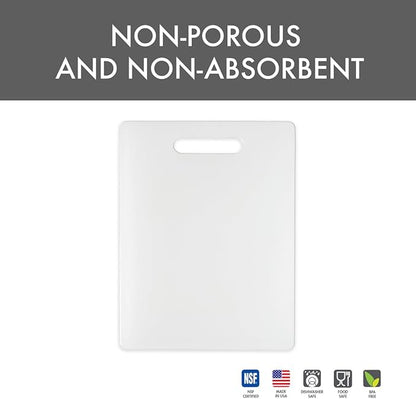 Dexas NSF Polysafe Cutting Board with Handle, 8.5 by 11 inches, White