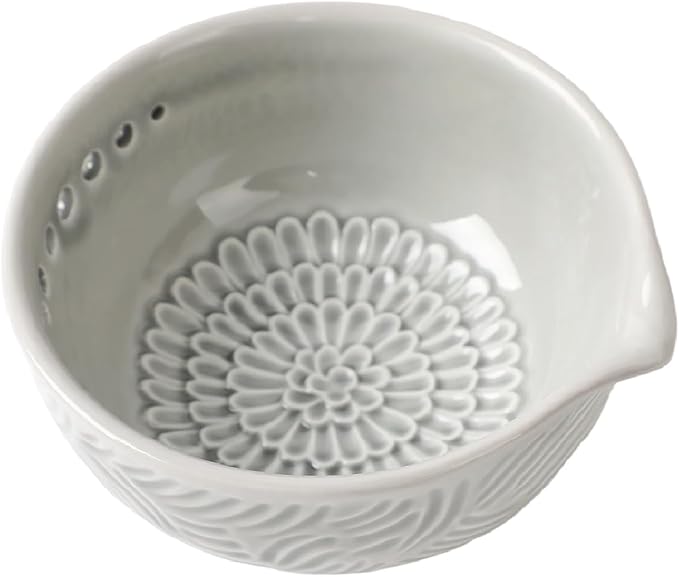 Ceramic Grater Bowl with Herb Stripper, 3 in 1 Handmade Ginger Grater Bowl, Garlic Grater Plate, Multi-Functional Kitchen Tools and Gadgets, for Garlic, Chocolate, Herbs, Etc by Unknown