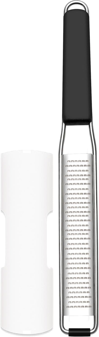 Cambom Lemon & Citrus Zester, Cheese Graters with Stainless Steel Sharp Blade for Parmesan Cheese, Ginger, Garlic, Nutmeg, Chocolate, Vegetables, Fruits, Dishwasher Safe Shredder Fine Blade by Cambom