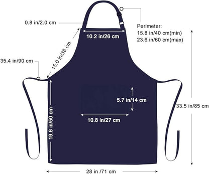 Jubatus 2 Pack Bib Aprons with 2 Pockets Cooking Chef Kitchen Apron for Women Men, Navy Blue - Image 7