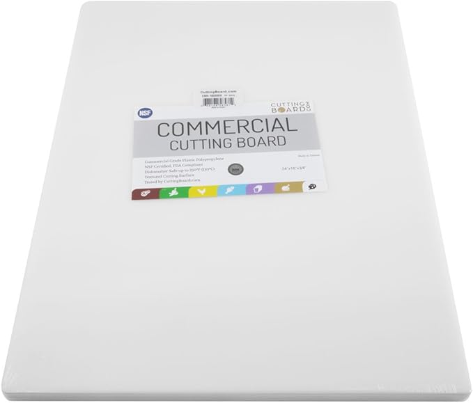 Thick XL 24x18 Plastic Cutting Board 0.75 Inch Thick, Extra Large NSF for Food Service