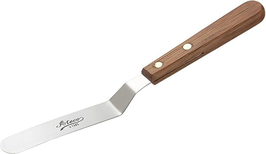Ateco 1385 Offset Spatula with 4.5-Inch Stainless Steel Blade, Wood Handle, 4.5 Inch, natural by Ateco